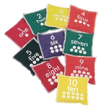 1-10 Number Beanbags - Assorted -  Pack of 10